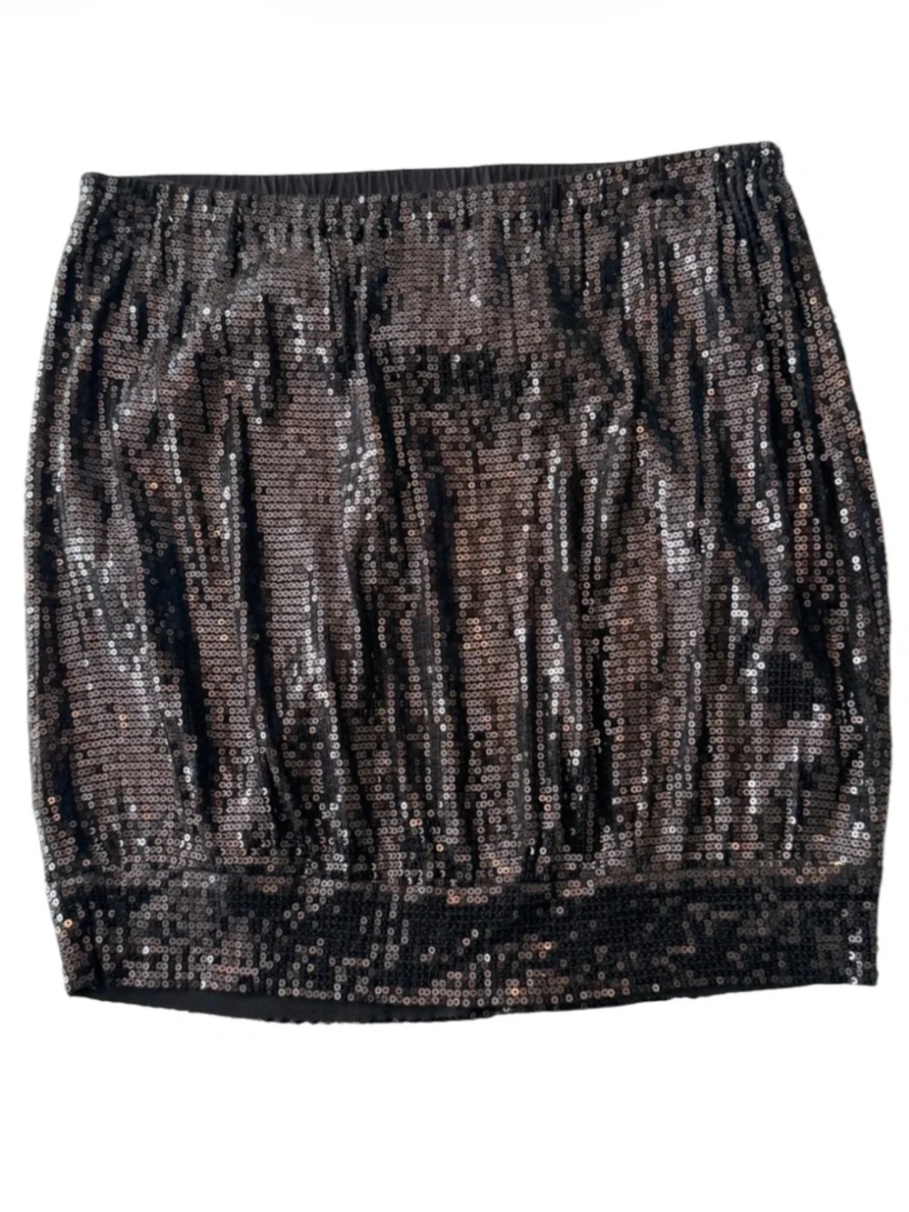 MICHAEL KORS Black Sequin Strapless Fitted Tube Top Size Small